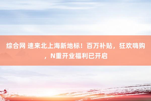 综合网 速来北上海新地标！百万补贴，狂欢嗨购，N重开业福利已开启