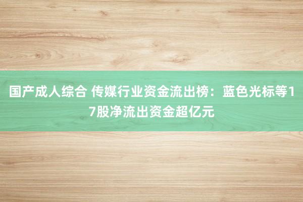 国产成人综合 传媒行业资金流出榜：蓝色光标等17股净流出资金超亿元