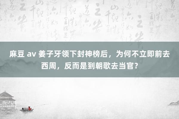 麻豆 av 姜子牙领下封神榜后，为何不立即前去西周，反而是到朝歌去当官？