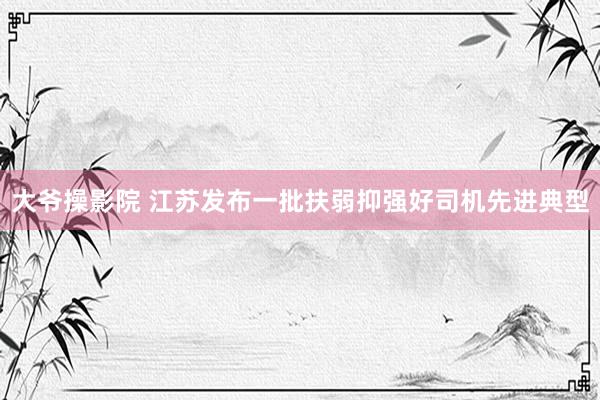 大爷操影院 江苏发布一批扶弱抑强好司机先进典型