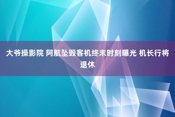大爷操影院 阿航坠毁客机终末时刻曝光 机长行将退休