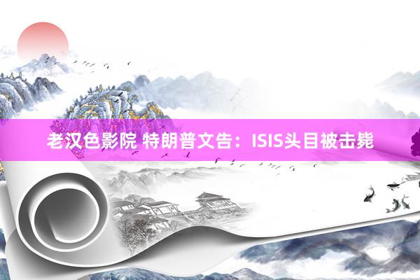 老汉色影院 特朗普文告：ISIS头目被击毙