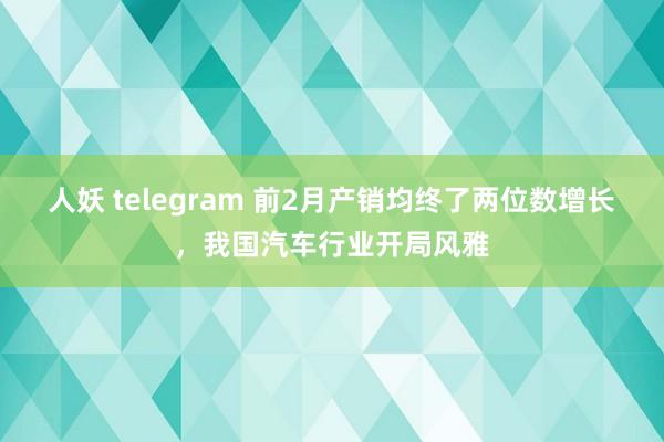 人妖 telegram 前2月产销均终了两位数增长，我国汽车行业开局风雅