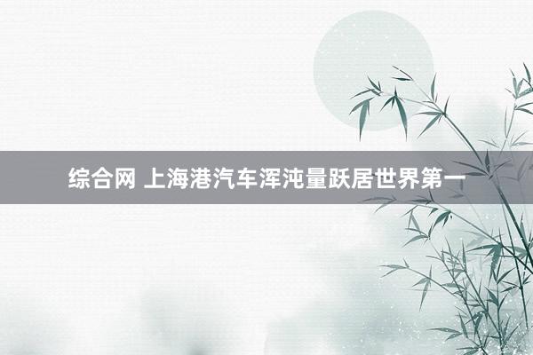 综合网 上海港汽车浑沌量跃居世界第一