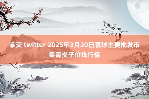 拳交 twitter 2025年3月20日寰球主要批发市集青提子价钱行情