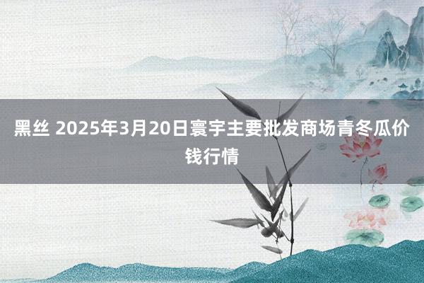 黑丝 2025年3月20日寰宇主要批发商场青冬瓜价钱行情