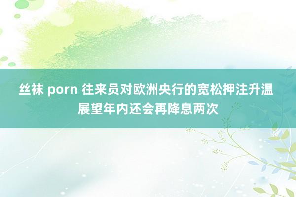 丝袜 porn 往来员对欧洲央行的宽松押注升温 展望年内还会再降息两次