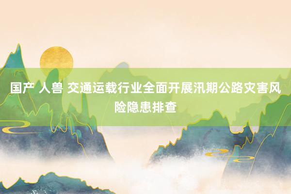 国产 人兽 交通运载行业全面开展汛期公路灾害风险隐患排查