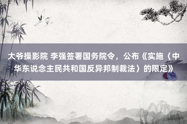 大爷操影院 李强签署国务院令，公布《实施〈中华东说念主民共和国反异邦制裁法〉的限定》