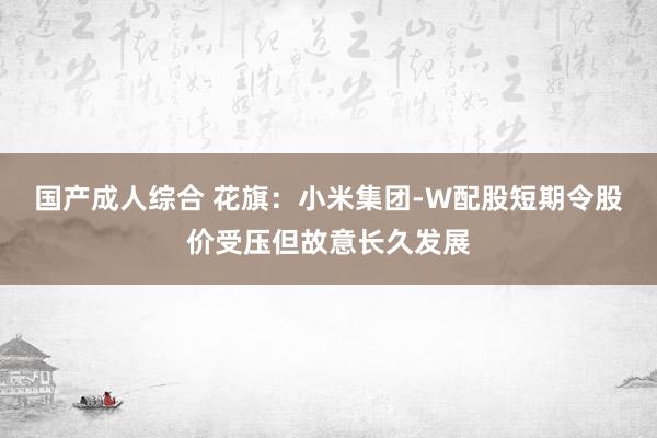 国产成人综合 花旗：小米集团-W配股短期令股价受压但故意长久发展
