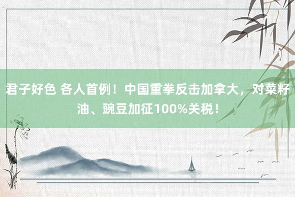 君子好色 各人首例！中国重拳反击加拿大，对菜籽油、豌豆加征100%关税！