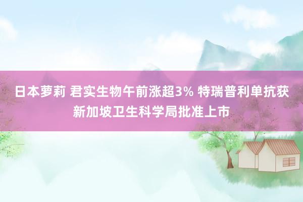 日本萝莉 君实生物午前涨超3% 特瑞普利单抗获新加坡卫生科学局批准上市