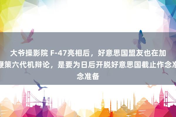 大爷操影院 F-47亮相后，好意思国盟友也在加速鞭策六代机辩论，是要为日后开脱好意思国截止作念准备