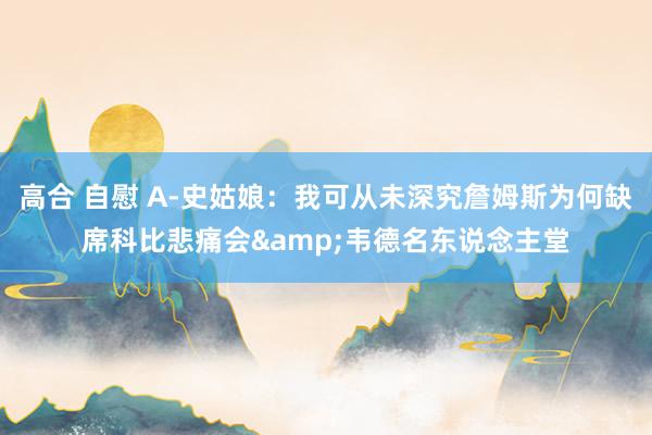 高合 自慰 A-史姑娘：我可从未深究詹姆斯为何缺席科比悲痛会&韦德名东说念主堂