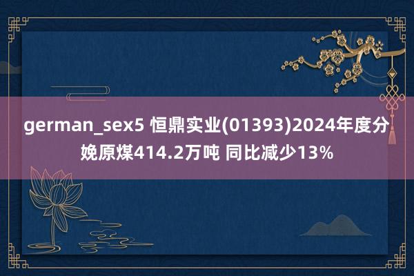 german_sex5 恒鼎实业(01393)2024年度分娩原煤414.2万吨 同比减少13%
