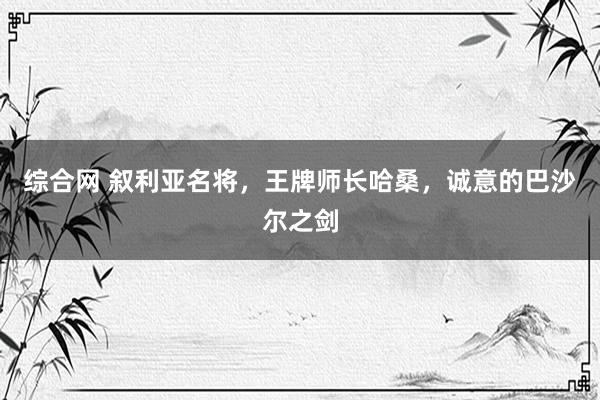 综合网 叙利亚名将，王牌师长哈桑，诚意的巴沙尔之剑