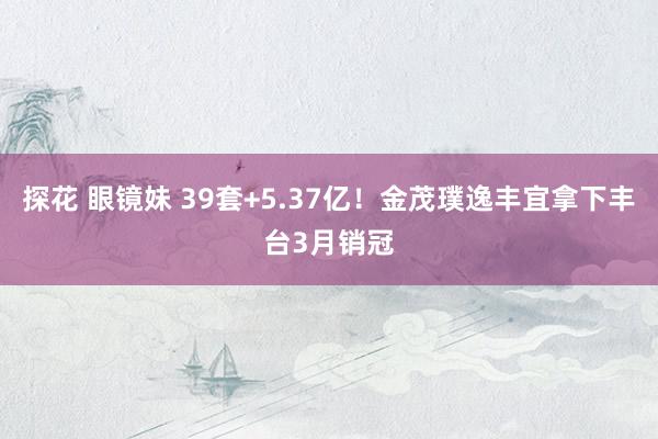 探花 眼镜妹 39套+5.37亿！金茂璞逸丰宜拿下丰台3月销冠