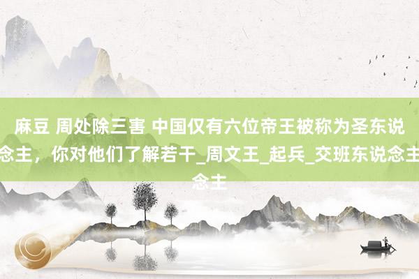 麻豆 周处除三害 中国仅有六位帝王被称为圣东说念主，你对他们了解若干_周文王_起兵_交班东说念主