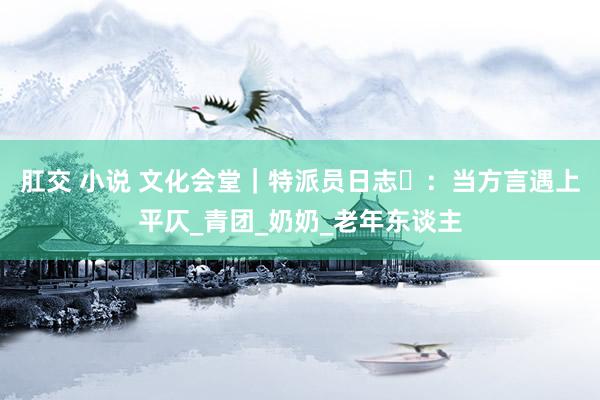 肛交 小说 文化会堂｜特派员日志㉚：当方言遇上平仄_青团_奶奶_老年东谈主