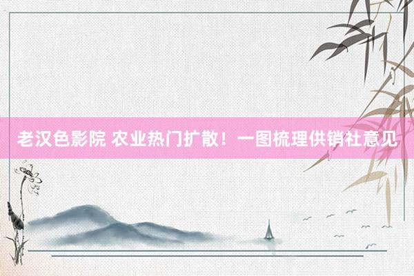 老汉色影院 农业热门扩散！一图梳理供销社意见