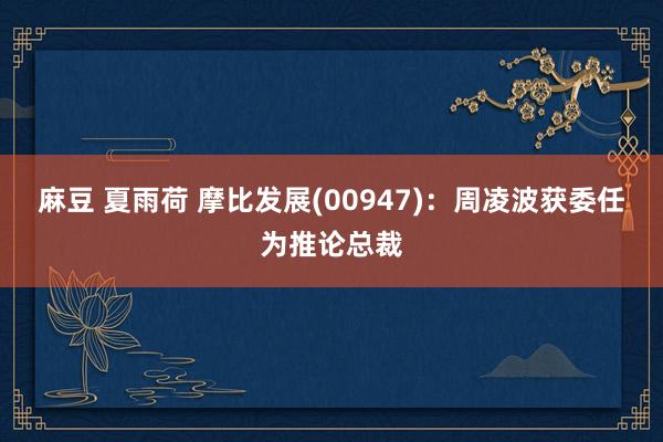 麻豆 夏雨荷 摩比发展(00947)：周凌波获委任为推论总裁