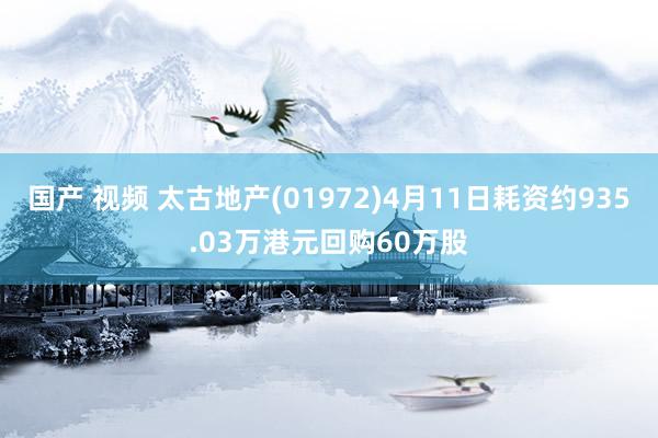 国产 视频 太古地产(01972)4月11日耗资约935.03万港元回购60万股