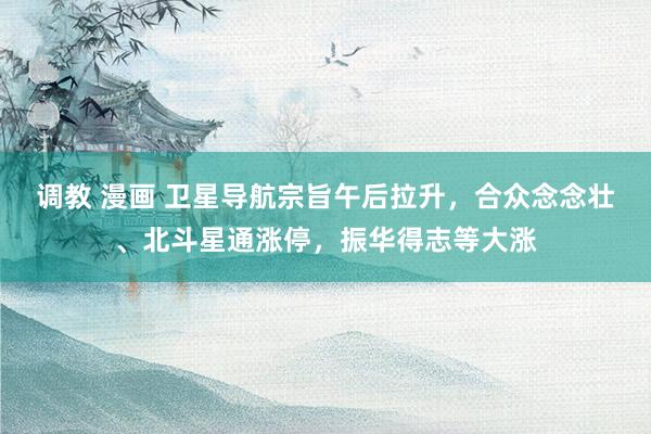 调教 漫画 卫星导航宗旨午后拉升，合众念念壮、北斗星通涨停，振华得志等大涨