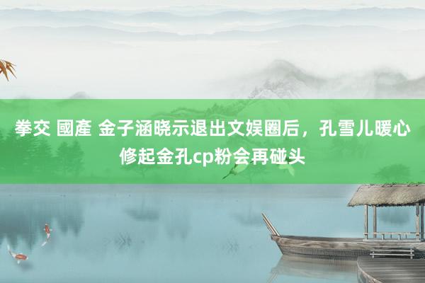 拳交 國產 金子涵晓示退出文娱圈后，孔雪儿暖心修起金孔cp粉会再碰头