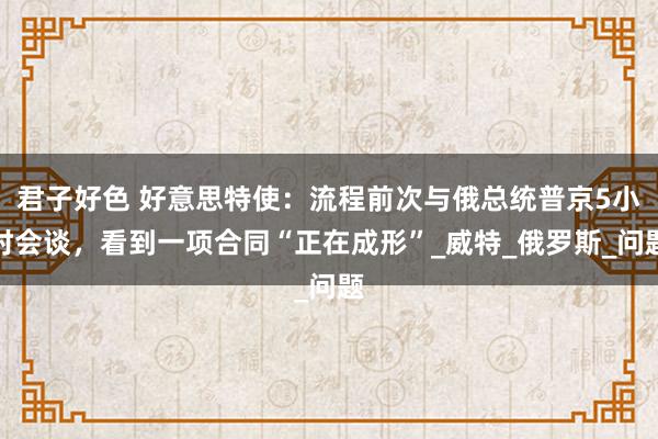 君子好色 好意思特使：流程前次与俄总统普京5小时会谈，看到一项合同“正在成形”_威特_俄罗斯_问题