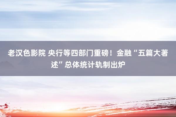 老汉色影院 央行等四部门重磅！金融“五篇大著述”总体统计轨制出炉