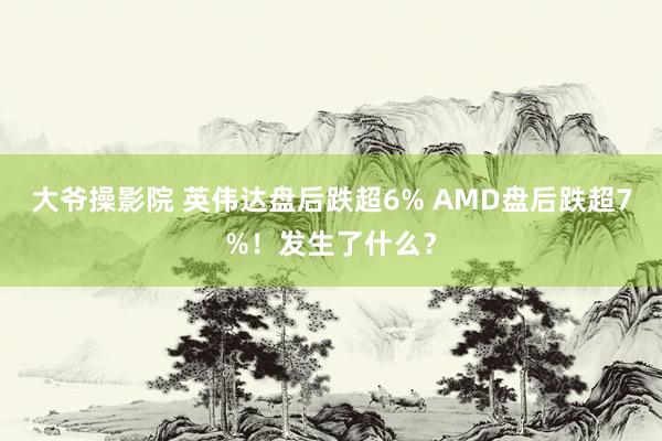 大爷操影院 英伟达盘后跌超6% AMD盘后跌超7%！发生了什么？