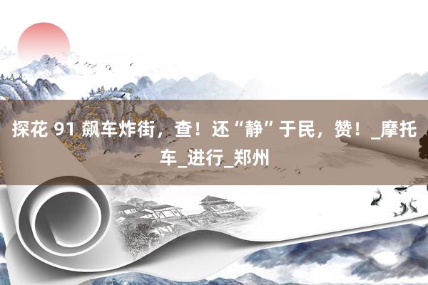 探花 91 飙车炸街，查！还“静”于民，赞！_摩托车_进行_郑州